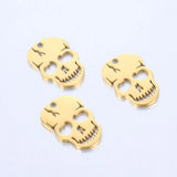 5Pcs Stainless Steel Skull Head Charms for Jewelry Making