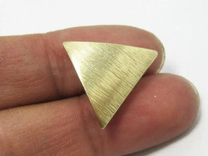10pcs Triangle Stud Earrings, Textured Brass Post, Boho Earrings