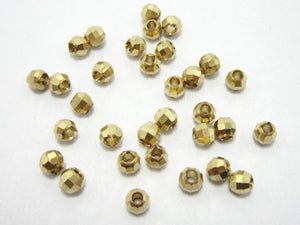 100pcs Faceted Brass Spacer Beads 3.7x3.4mm - R1424