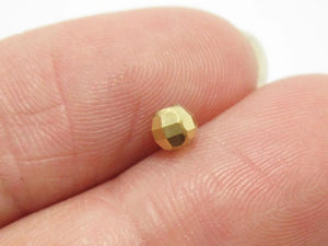 100pcs Faceted Brass Spacer Beads 3.7x3.4mm - R1424