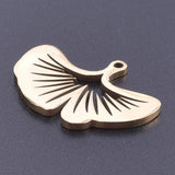 12 Pcs Stainless Steel Ginkgo Biloba Palm Pendants Rainbow Float Charms