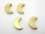 20pcs Raw Brass Moon Spacer Beads 11.5x8.2x3.5mm Bracelet Findings
