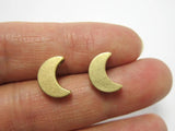 20pcs Raw Brass Moon Spacer Beads 11.5x8.2x3.5mm Bracelet Findings