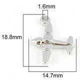 5pcs Stainless Steel Airplane Charms for DIY Jewelry Making