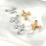 5pcs Stainless Steel Airplane Charms for DIY Jewelry Making