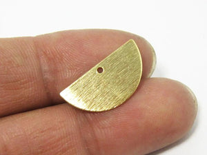 30pcs Brass Charms Textured Half Round Raw Brass Pendant