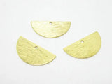 30pcs Brass Charms Textured Half Round Raw Brass Pendant