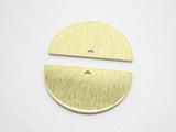30pcs Brass Charms Textured Half Round Raw Brass Pendant