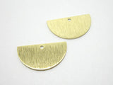 30pcs Brass Charms Textured Half Round Raw Brass Pendant