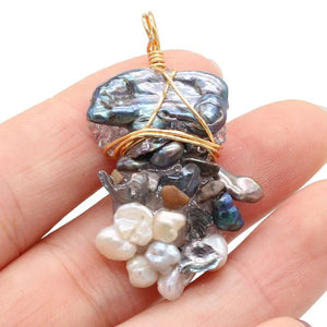 Irregular Shape Pearl Pendant DIY Jewelry Making Charms 25x45mm