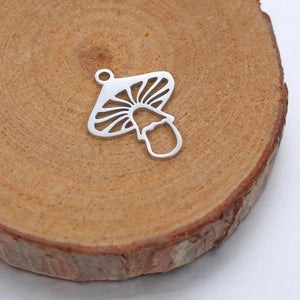 2pcs Mushroom Charms Pendant Stainless Steel Plated for DIY Jewelry Making