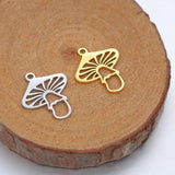 2pcs Mushroom Charms Pendant Stainless Steel Plated for DIY Jewelry Making