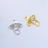 2pcs Mushroom Charms Pendant Stainless Steel Plated for DIY Jewelry Making