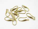 30pcs Raw Brass Ear Hooks Earring Post 17mm with Rhinestone Setting R258
