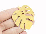 5pcs Brass Monstera Leaf Pendant - Raw Brass Necklace Pendant