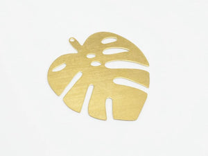 5pcs Brass Monstera Leaf Pendant - Raw Brass Necklace Pendant
