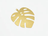 5pcs Brass Monstera Leaf Pendant - Raw Brass Necklace Pendant