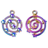 15pcs Openwork Spiral Star Pentagram Planet Night Rainbow Charms Pendant