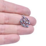 15pcs Openwork Spiral Star Pentagram Planet Night Rainbow Charms Pendant