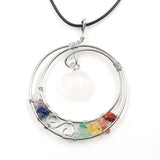 XSM Reiki Healing Natural Stone Crystal Heart-shaped Pendant