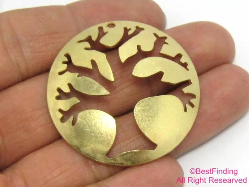 6pcs Brass Tree pendant 40mm earrings findings R456