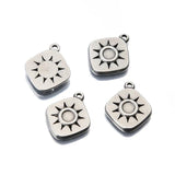 5pcs Sun Square Charms Stainless Steel Earrings Pendant Jewelry DIY Beads