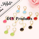 20pcs Enamel Metal Pendants Hollow Smile Charms Jewelry Making DIY