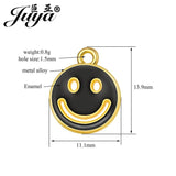 20pcs Enamel Metal Pendants Hollow Smile Charms Jewelry Making DIY