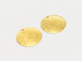 20pcs Brass Pendant Earrings Findings 22.5mm Emboss Raw Brass Round Charms