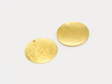 20pcs Brass Pendant Earrings Findings 22.5mm Emboss Raw Brass Round Charms