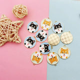10Pcs Round Husky Enamel Charms Dog Pendants for Jewelry Making