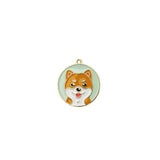 10Pcs Round Husky Enamel Charms Dog Pendants for Jewelry Making