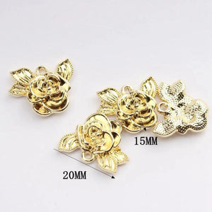 10pcs Zinc Alloy Rose Flowers Charms 20mm DIY Bangles Nickel