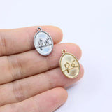5pcs 12*19mm Stainless Steel Oval Charms Pendant 2 Colors