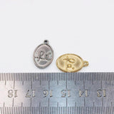 5pcs 12*19mm Stainless Steel Oval Charms Pendant 2 Colors