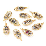Natural Fresh Water Pearl Oval Copper Wire Pendant Jewelry Making DIY Necklace