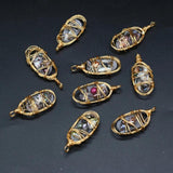 Natural Fresh Water Pearl Oval Copper Wire Pendant Jewelry Making DIY Necklace