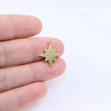 10pcs 15mm Stainless Steel Star Charms Pendant DIY Necklace Earrings Bracelets
