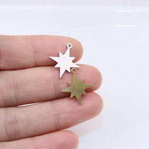 10pcs 15mm Stainless Steel Star Charms Pendant DIY Necklace Earrings Bracelets