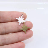 10pcs 15mm Stainless Steel Star Charms Pendant DIY Necklace Earrings Bracelets