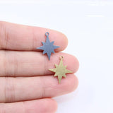 10pcs 15mm Stainless Steel Star Charms Pendant DIY Necklace Earrings Bracelets