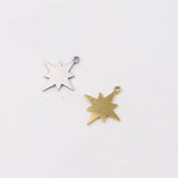 10pcs 15mm Stainless Steel Star Charms Pendant DIY Necklace Earrings Bracelets