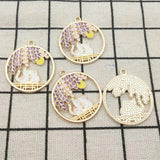 10pcs Enamel Flower Cat Charm Earring Pendant Bracelet Necklace 27x30mm
