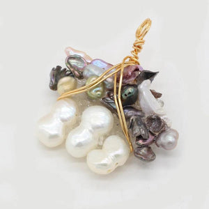 Freshwater Pearl Pendant Copper Wire DIY Jewelry 30x40mm