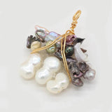 Freshwater Pearl Pendant Copper Wire DIY Jewelry 30x40mm
