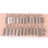 24Pcs Metal Letters Faith Dream Forever Dangle Charms Pendant Jewelry Diy
