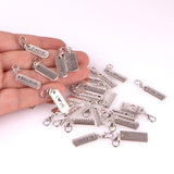 24Pcs Metal Letters Faith Dream Forever Dangle Charms Pendant Jewelry Diy