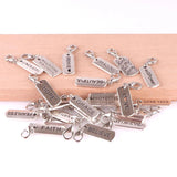 24Pcs Metal Letters Faith Dream Forever Dangle Charms Pendant Jewelry Diy