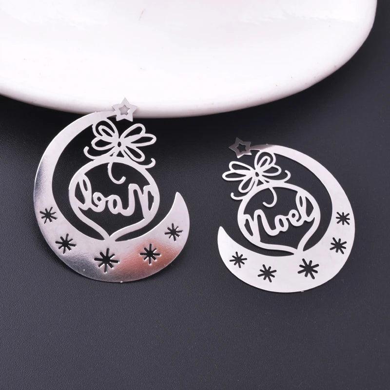 6pcs Rose Moon Charms Earring Pendant DIY Jewelry 38*31mm Brass