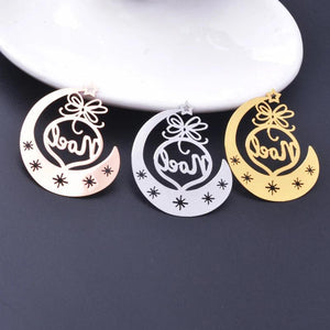 6pcs Rose Moon Charms Earring Pendant DIY Jewelry 38*31mm Brass